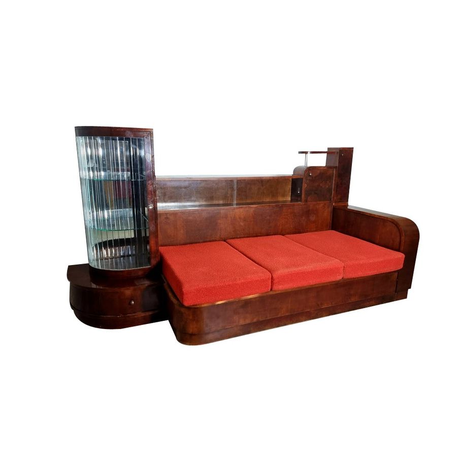 Art Deco Sofa with Bar, 1920s added by Ren Robinson