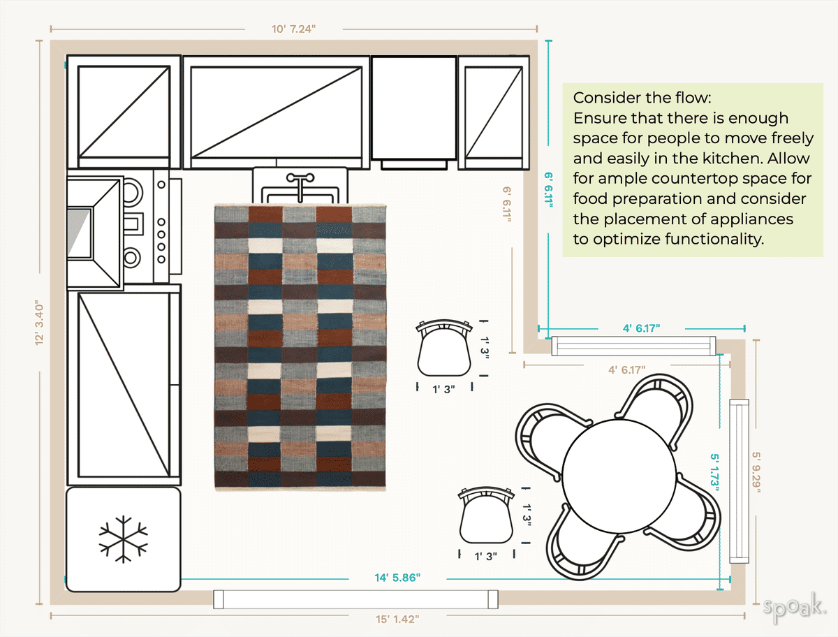 L-Shaped Kitchen Floor Plan designed by Frannie Gembis
