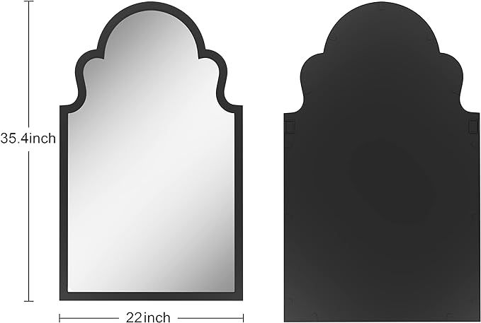 Metal-Frame Accent Wall Mirror - Decorative Mirror Black Vanity Wall Mounted Mirror for Bathroom Living Room Bedroom 35.5×21.7 in added by Alexa Getchell