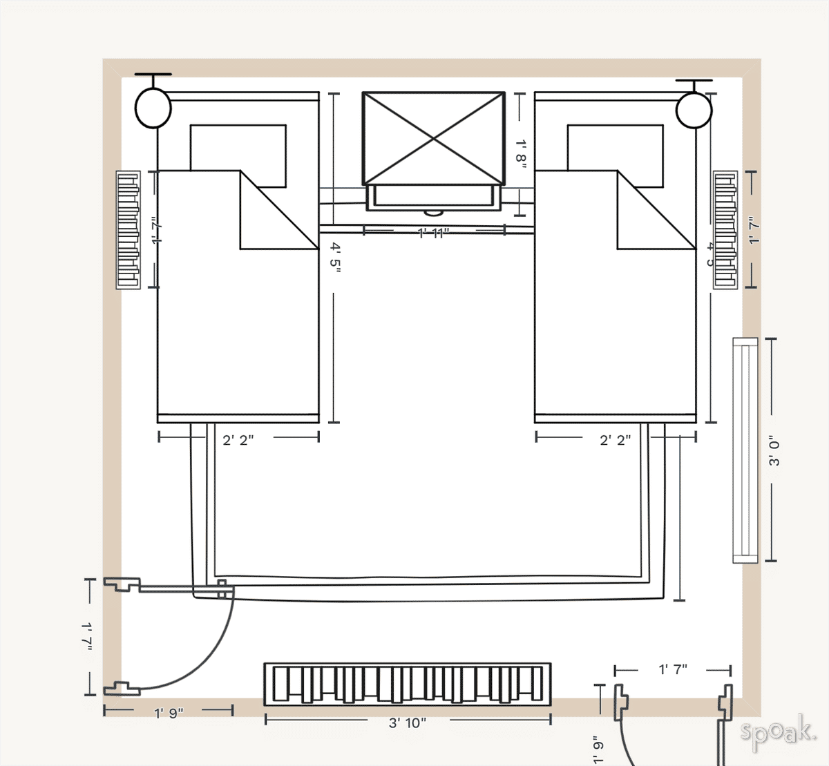 Guest Bedroom Plan designed by Sethrina Stoddard