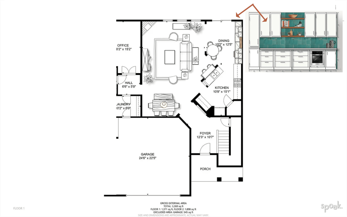 Living Room Floor Plan designed by Joy Montgomery - Sandy Schargel Interiors