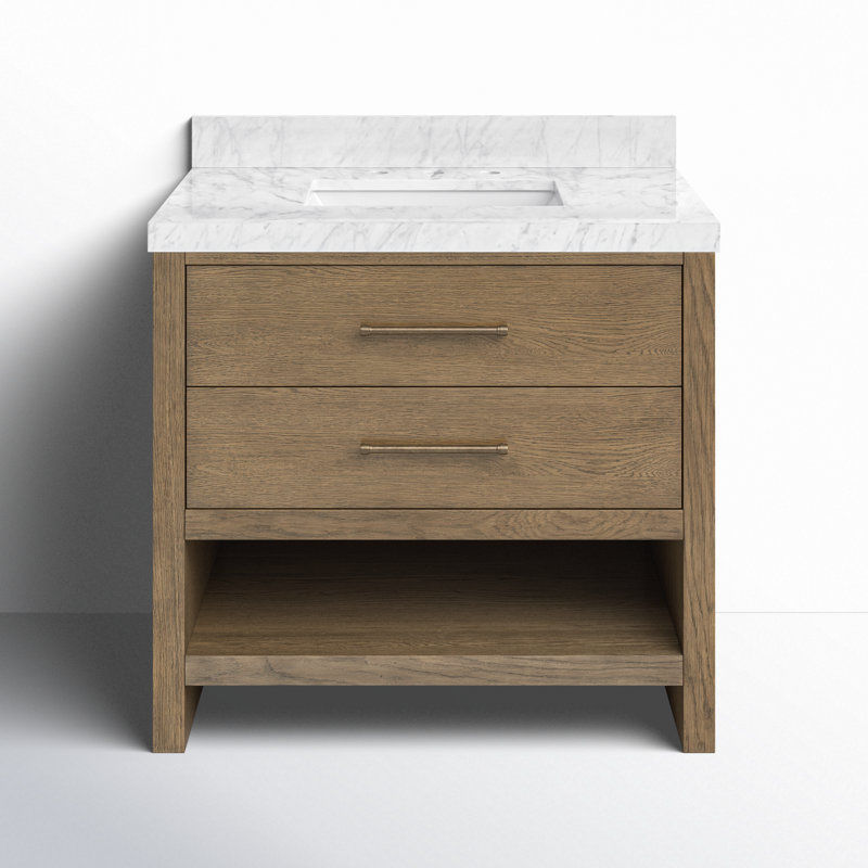 Abington Single Vanity-Carrara Marble added by Victoria C