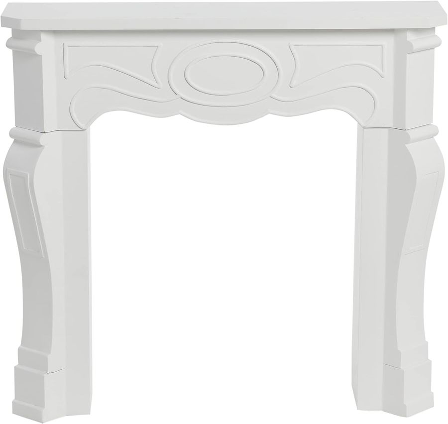 Creative Co-Op Victorian Fireplace Mantel, White added by Shaylie McCloud