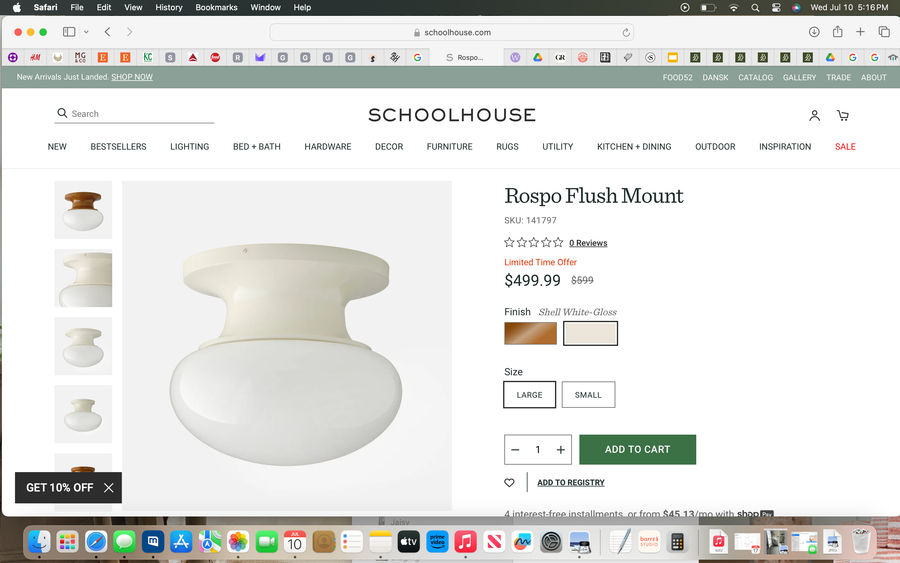 Rospo Flush Mount added by Sara Charlesworth