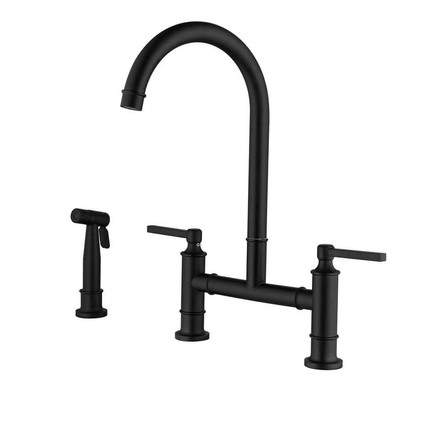 matrix decor 2-Handle Standard Kitchen Faucet with Side Sprayer in Matte Black MD-RPKF21011MB - The Home Depot added by Victoria Wootton