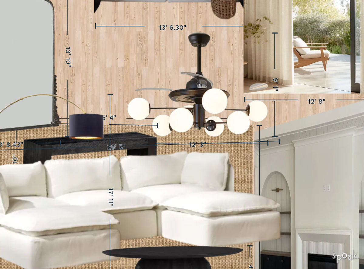 Living + Dining Room Floor Plan designed by Olivia Cotellesse