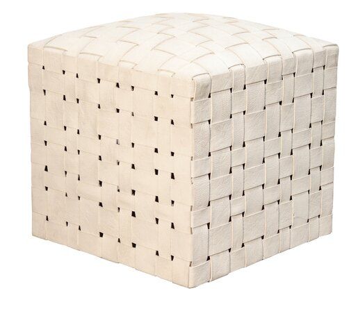 17" Wide Genuine Leather Square Cube Ottoman | Joss & Main added by Katie Carpenter