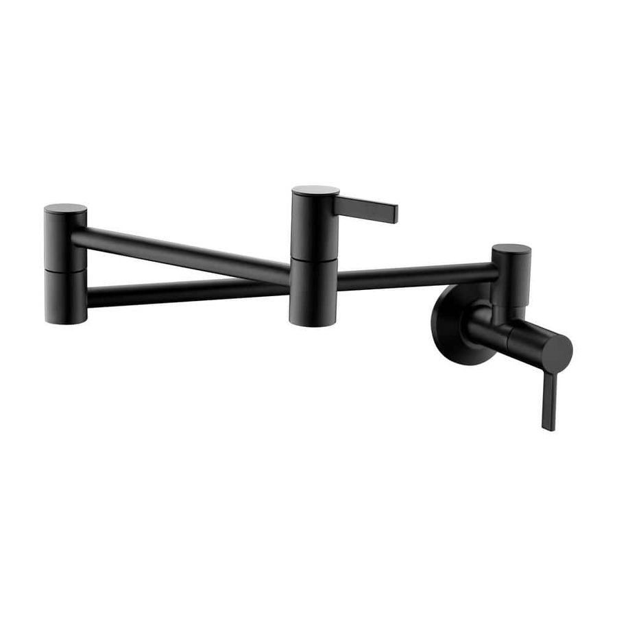 LUXIER Contemporary 2-Handle Wall-Mounted Pot Filler in Matte Black KTS17-TM-V added by Spoak Member