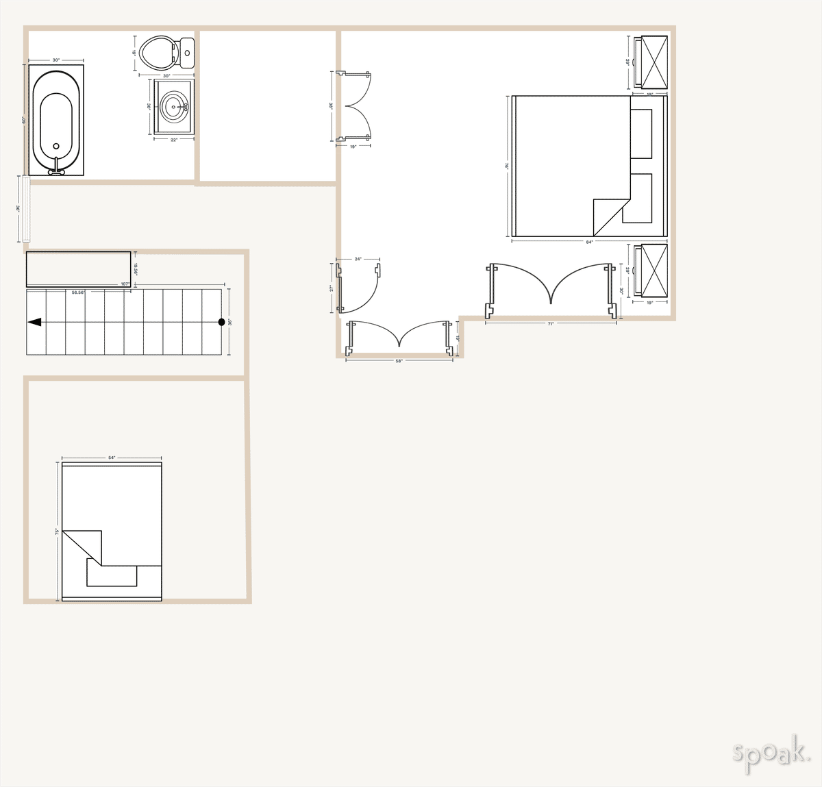 Hallway Floor Plan designed by Morgan Dowling