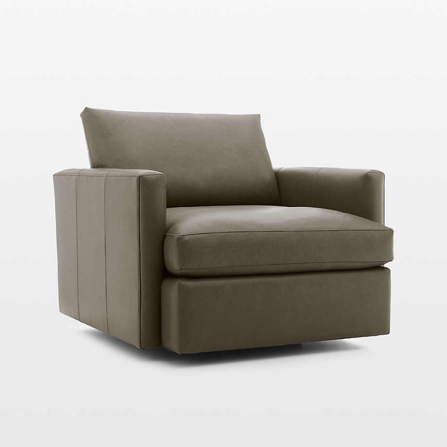 Lounge Leather Swivel Chair | Crate & Barrel added by Julie Gunther