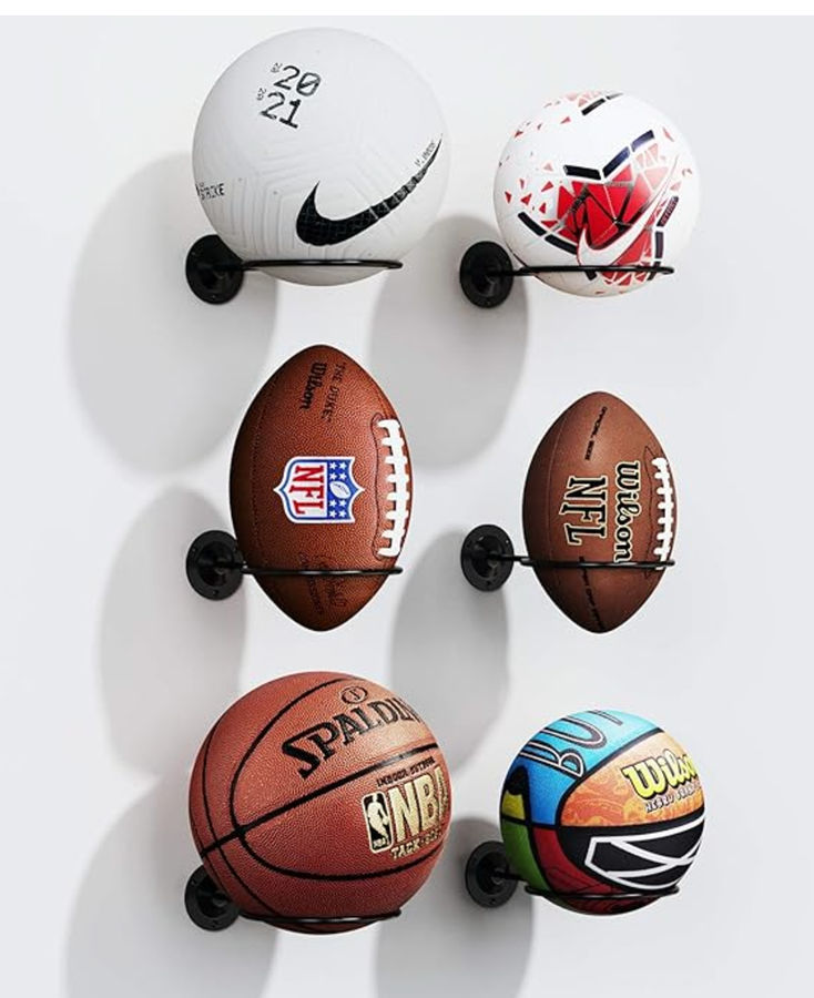 Basketball Holder Wall Mount, Ball Holder Wall Mount, Ball Display Wall Storage for Basketball, Soccer Ball, Volleyball, Football, Rugby added by Ashlyn Johnston