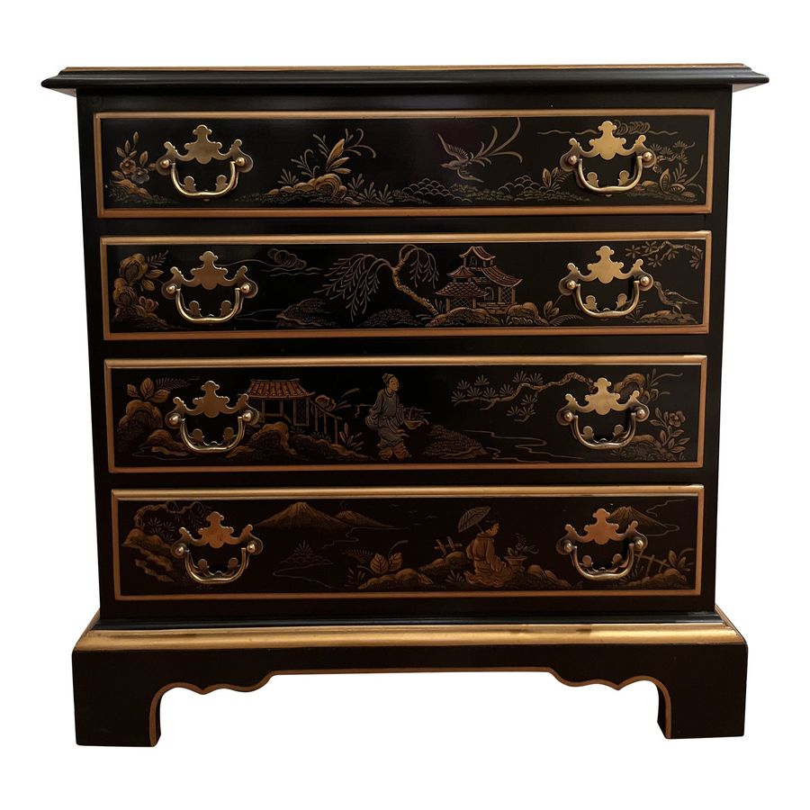 Mid 20th Century Drexel Chinoiserie Black Lacquer Small Chest added by Lauren Thorp