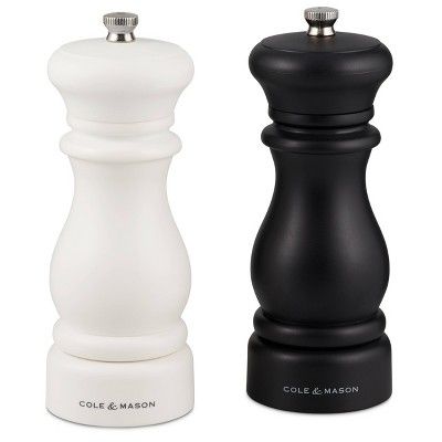 Cole & Mason 6" Southwold Salt and Pepper Mill Set Black/White added by Lissa Novak