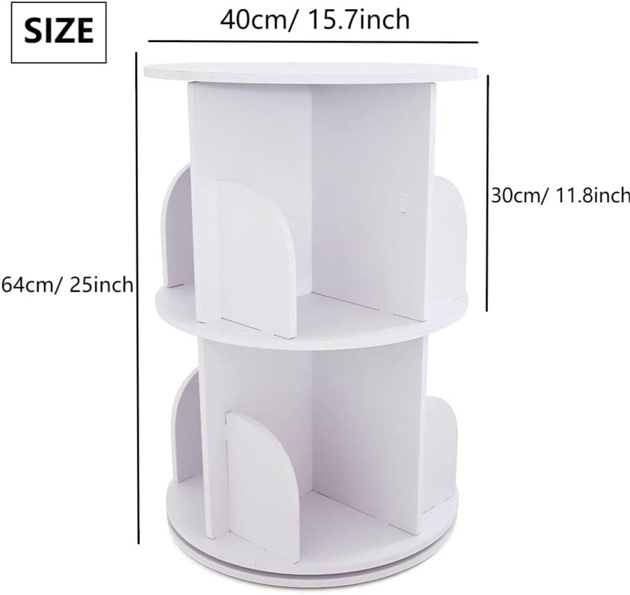 Gdrasuya10 2 Tier Rotating Bookshelf 15.7"dia x 25"h added by Kate Lynn Nemett