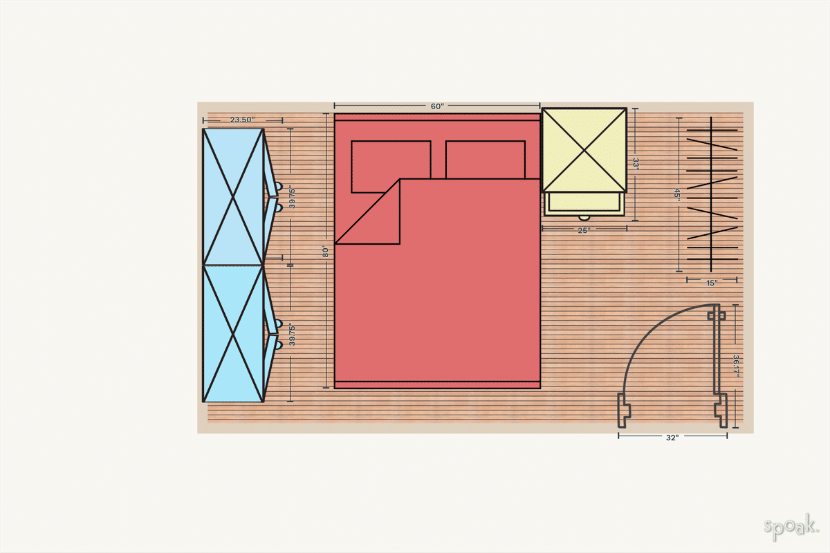 Primary Bedroom Layout designed by aleen torikian