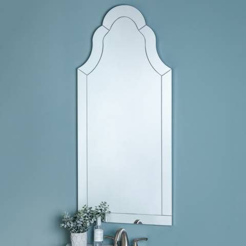 Chindwin 20" x 44" Frameless Arched Wall Mirror - #2W030 | Lamps Plus added by Sandy Schargel Interiors