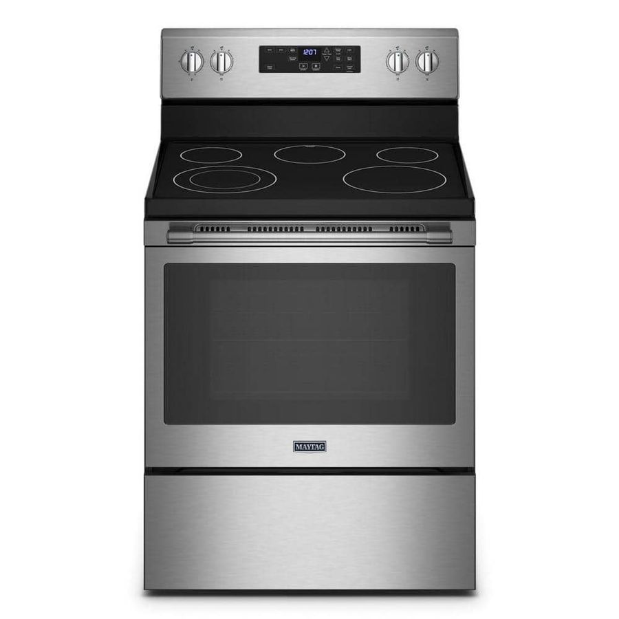 Maytag 30 in. 5.3 cu.ft. Single Oven Electric Range in Stainless Steel MER4600LS - The Home Depot added by Erin Gruber