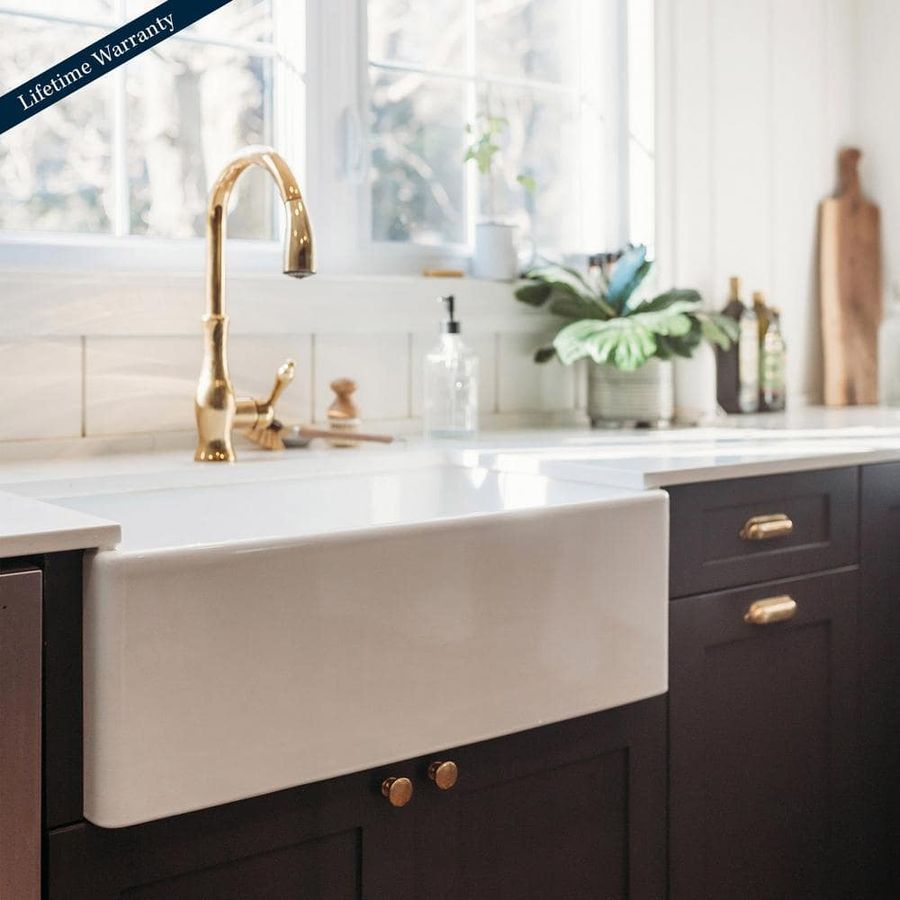 SINKOLOGY Bradstreet II 33 in. Farmhouse Apron Front Undermount Single Bowl Crisp White Fireclay Kitchen Sink SK493-33FC - The Home Depot added by Heather Hamel