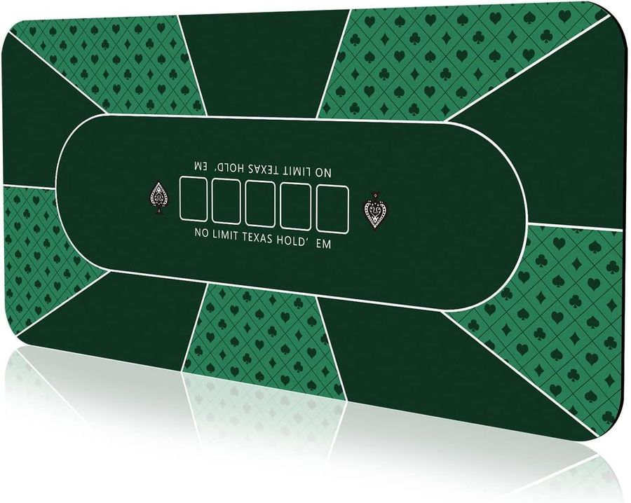 YUZPKRSI 70 x 35 Inch Poker Mat, 8 Players Texas Hold'em Poker Rubber Mat Poker Topper for Tables, Folding Portable Poker Table Top Layout w/Carrying Bag for Poker Games, Blackjack, Casino added by sallie tyler