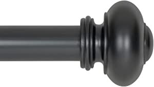 Ivilon Drapery Window Curtain Rod - Knob Design, 1 Inch Rod, 72 to 144 Inch. Black added by MISSY PITT