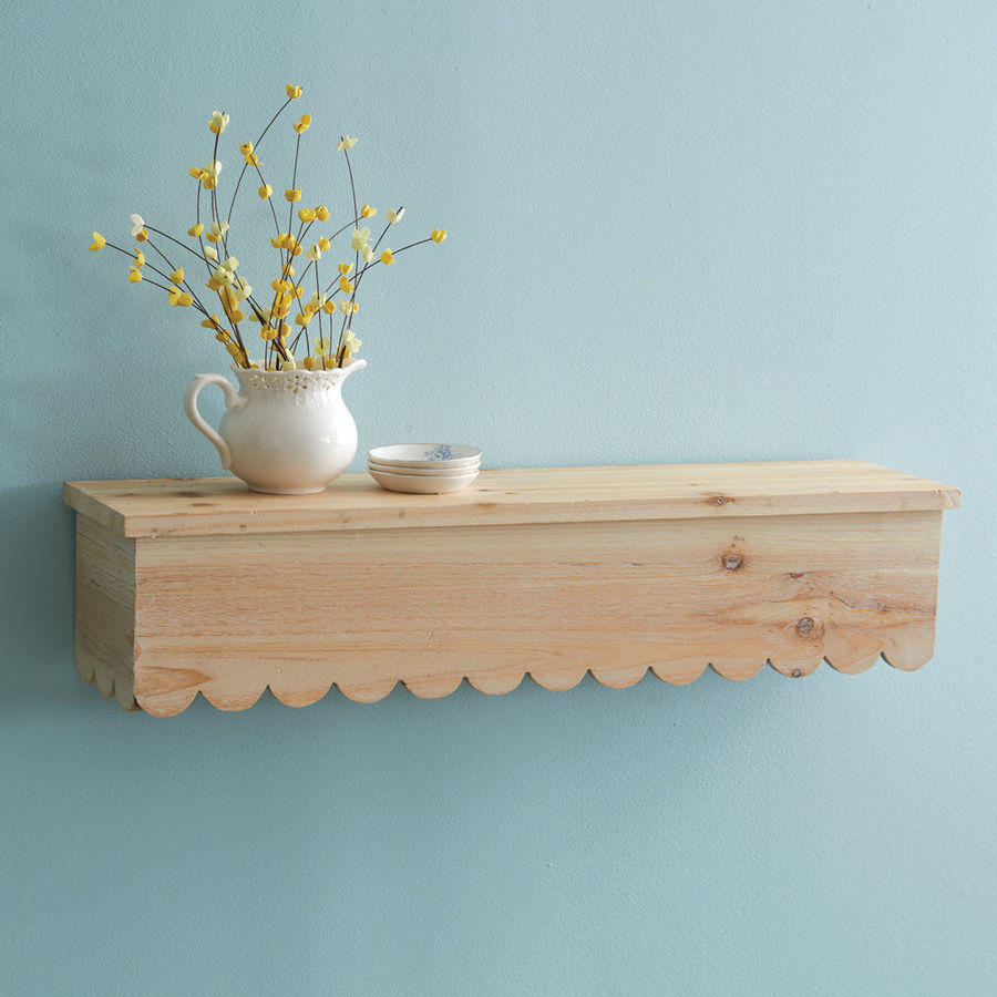 Natural Wood Scalloped Floating Shelf added by Kari Nevins
