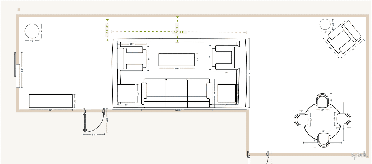 Family Room Plan designed by Constance Johnson