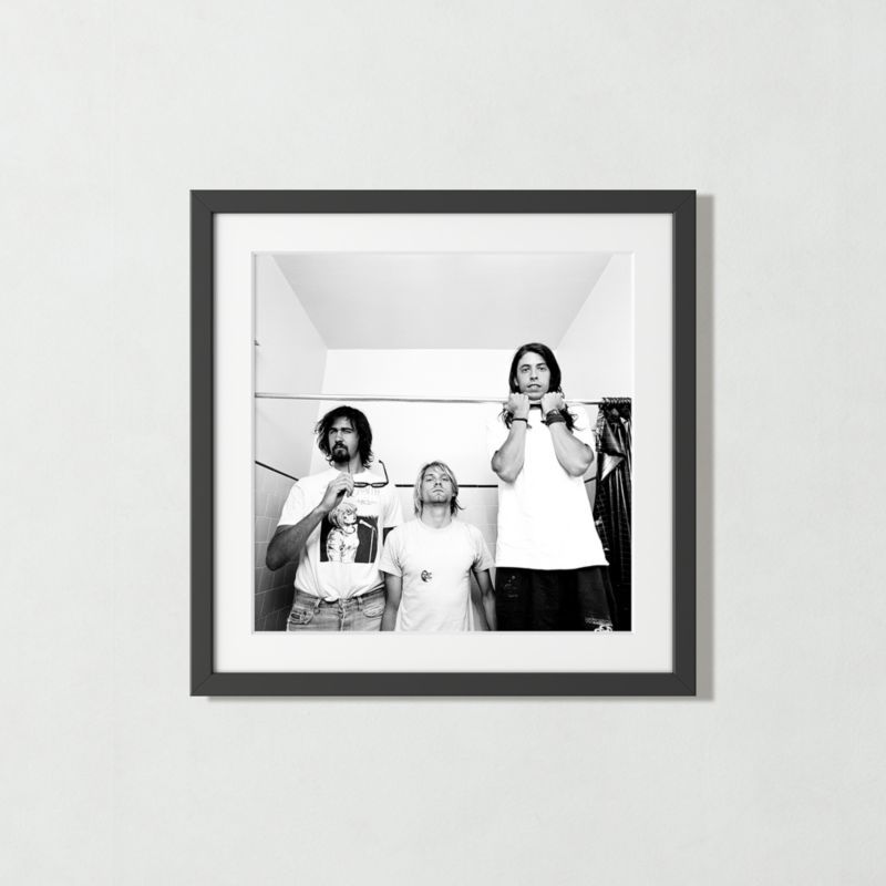 'Nirvana in LA, 1991' Black & White Art Print in Black Frame 21.5" | CB2 added by Ruby Davis