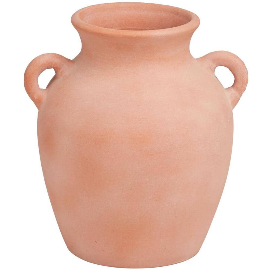 Litton Lane 11 in. Orange Terracotta Jug Ceramic Decorative Vase with Handles 043961 - The Home Depot added by Spoak 