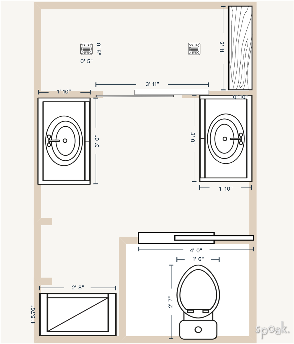 Bathroom Floor Plan designed by Hannah Nordstrom