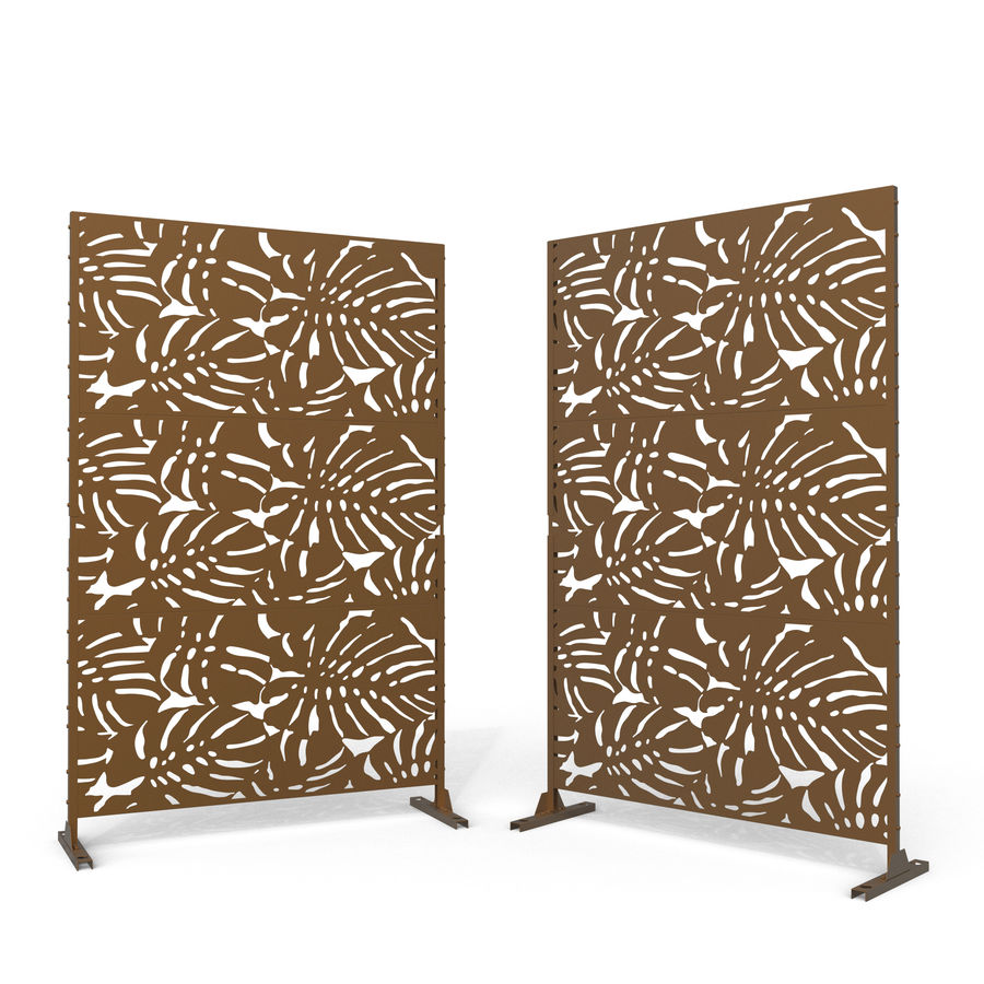 Pia Ricco Stanaford Free-Standing Outdoor Privacy Metal Screen with Elegant Leaf Pattern | Wayfair added by Shannon Bernier