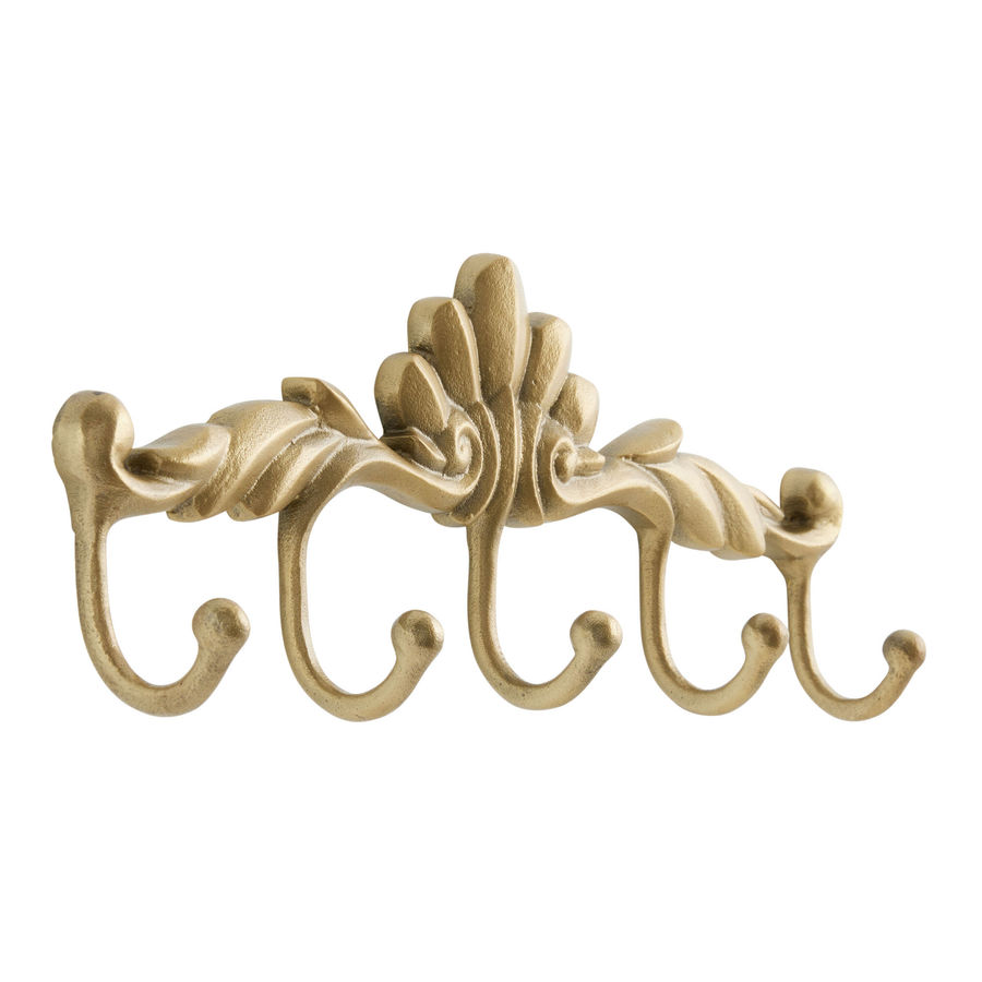 Vintage Gold Metal Filigree Wall Rack - World Market added by Aly Timmermann