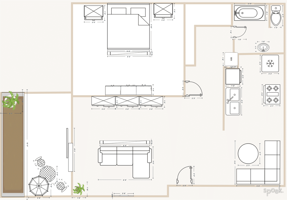 Multi story apartment layouts and floor plan ideas.