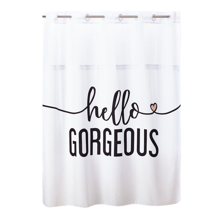 Hookless Hello Georgous Shower Curtain With Peva Liner - Multi added by Tayo A