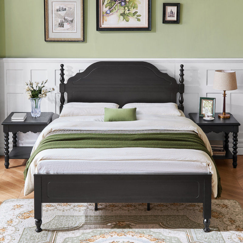 Wood Bed Frame With Wooden Headboard And Footboard added by Karina Bumatay