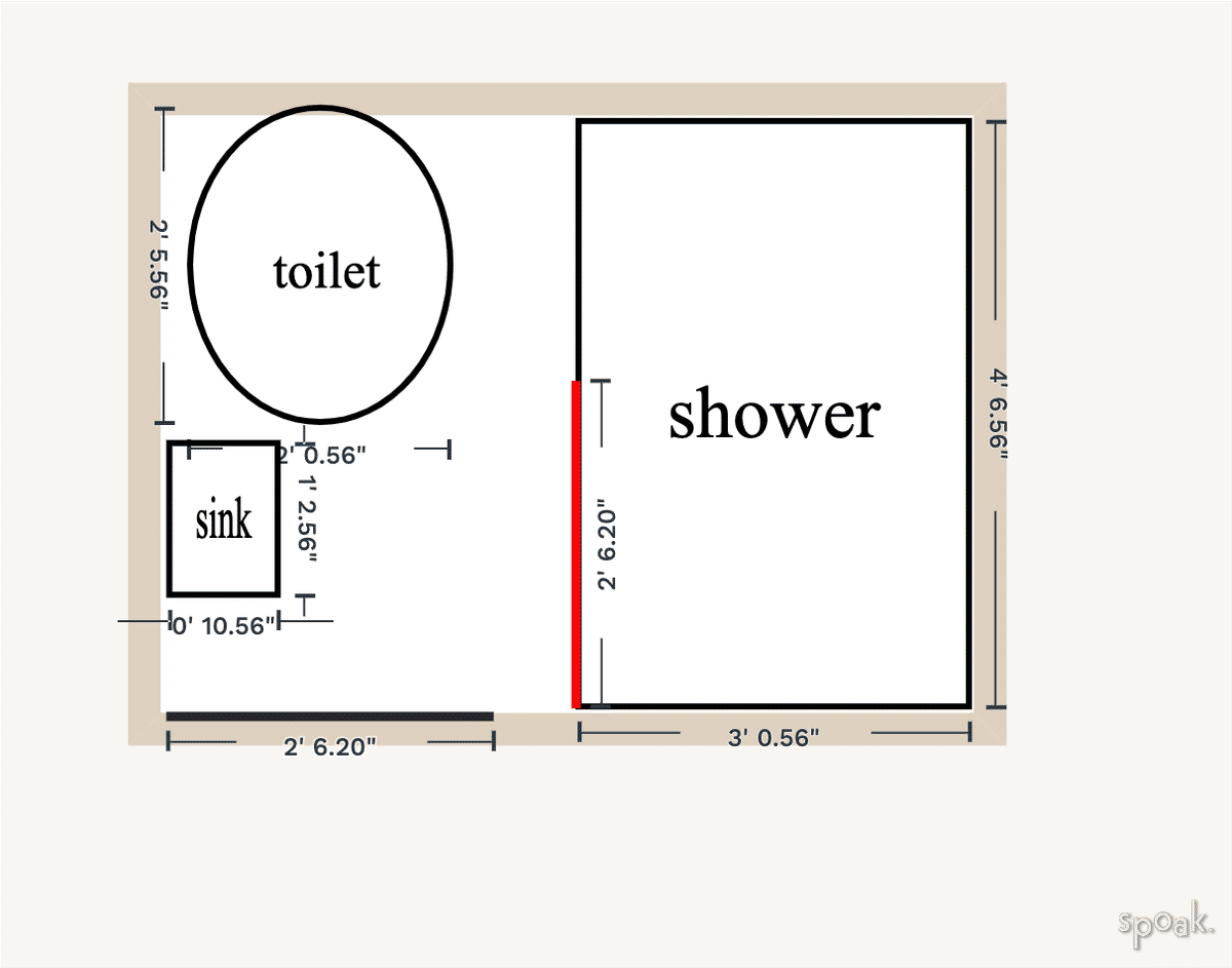 Small Rectanglar Bathroom Floor Plan designed by lex lazarewicz