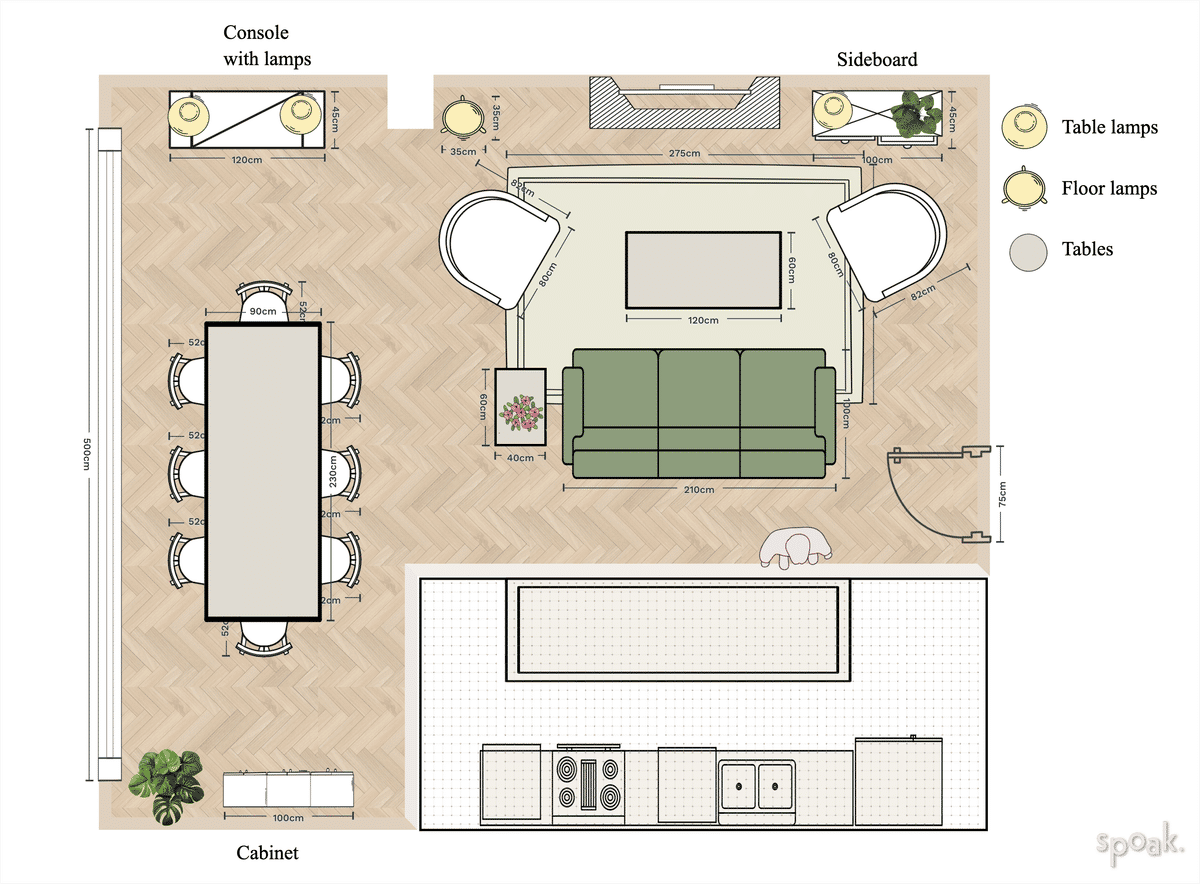 Kitchen Layout designed by Rosalind Ingram