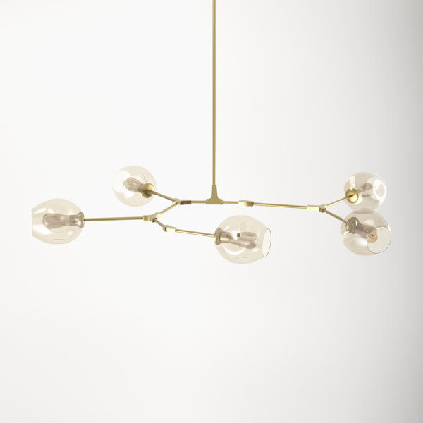 Gaia 5 - Light Dimmable Sputnik Modern Linear Chandelier added by Elevated by Elise LLC
