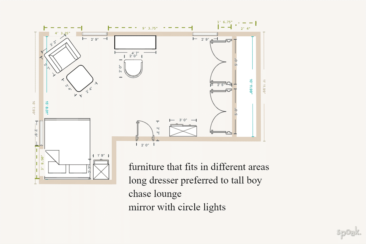 Small Guest Bedroom Plan designed by Carley Chapdelaine