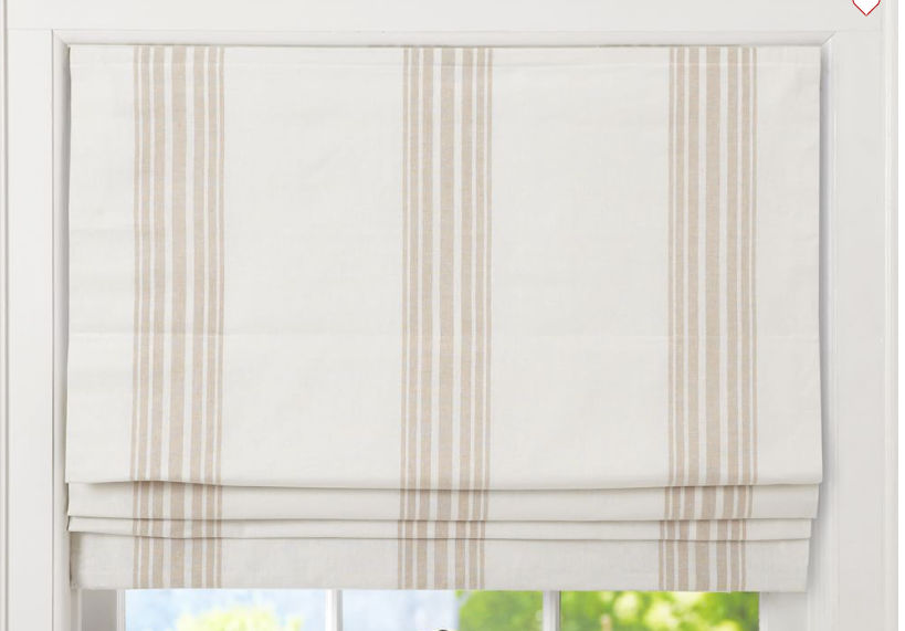 Riviera Striped Linen/Cotton Cordless Roman Blackout Shade added by Ellie Lorino