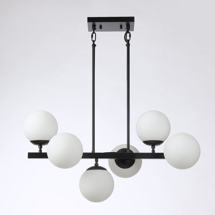 6 - Light Modern Linear Chandelier ‘adjustable’ - potential to work with our situation  added by courtney white