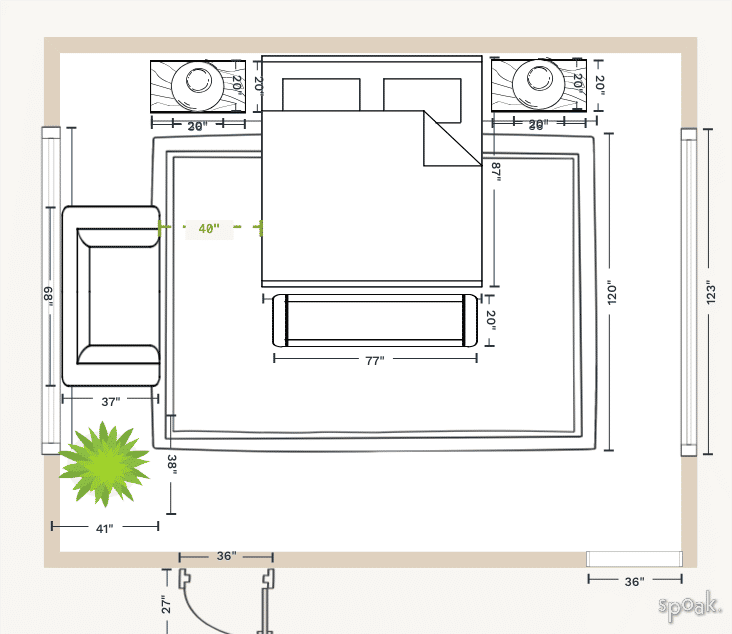 Bedroom Floor Plan designed by Danielle Hughes