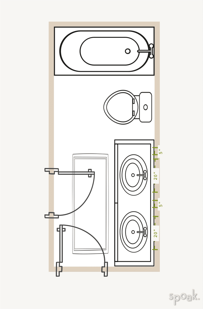 Half Bathroom Layout designed by Alyson Phillips