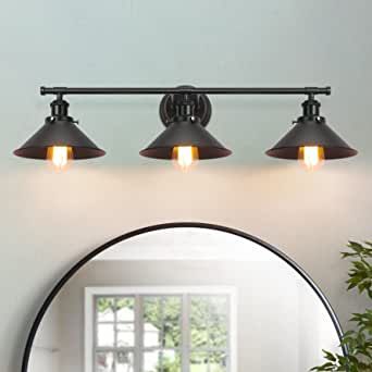 Alynzee Bathroom Vanity Light Fixtures,Farmhouse Wall Sconce Industrial Kitchen Wall Lighting with Matte Black Cone Metal Shade (3 Light) added by Trish Moosbrugger