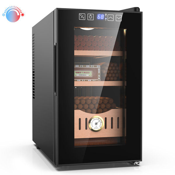 25L Electric Cigar Humidor with Cooling and Heating Function, Cigar Wine Refrigerator with Cedar Wood added by Shadonne Pennyman