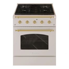 Classico Series 30 Gas Freestanding Range in Stainless Steel with Brass Trim added by Tess Kilbane Myers