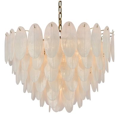Copper Chandelier with Frosted Petal Glass added by Tanya Evans