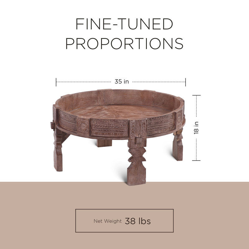Maven Lane Jaya Handmade Heritage Wooden Round Coffee Table | Wayfair added by taided betancourt