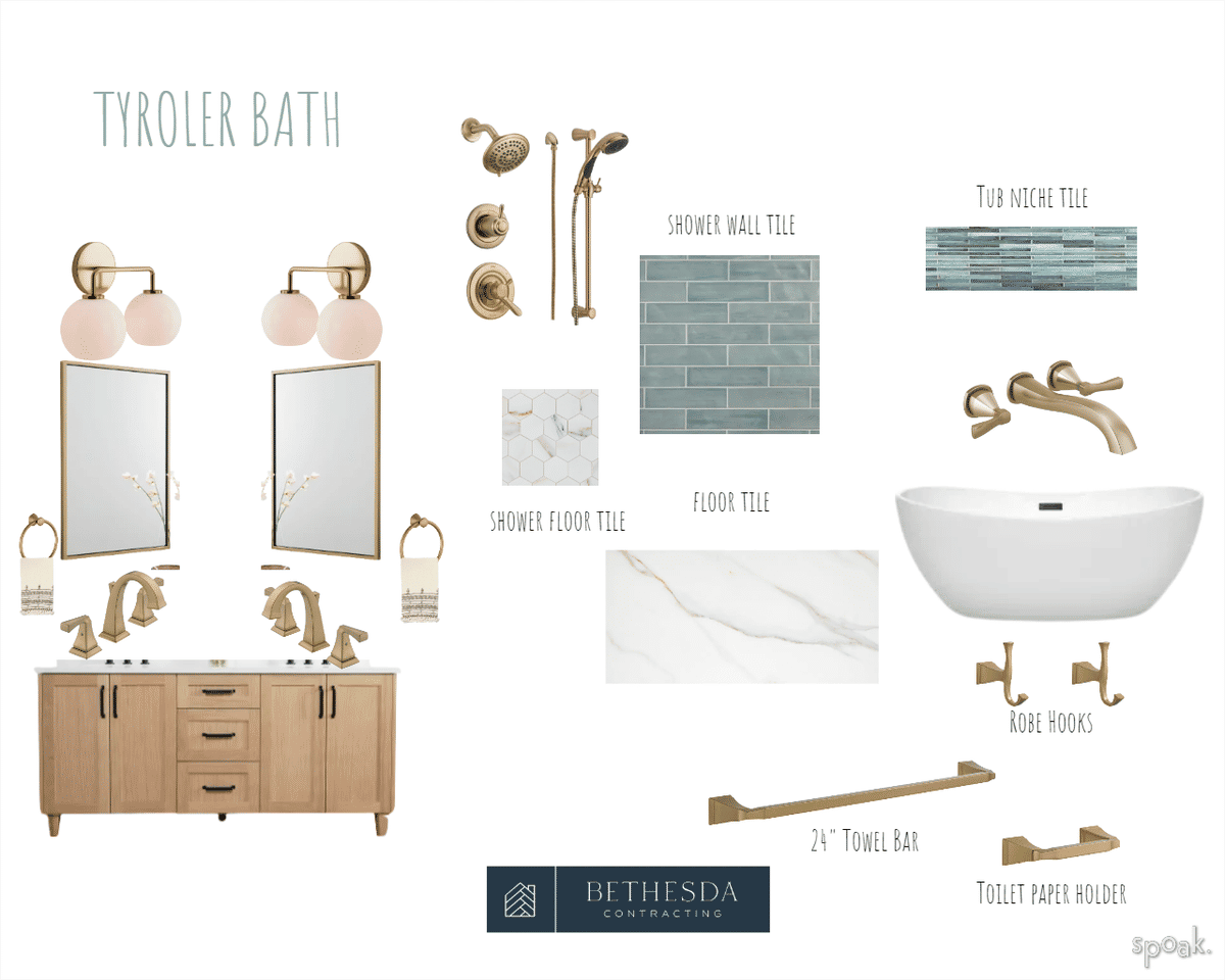 Bathroom Inspiration designed by Bethesda Contracting