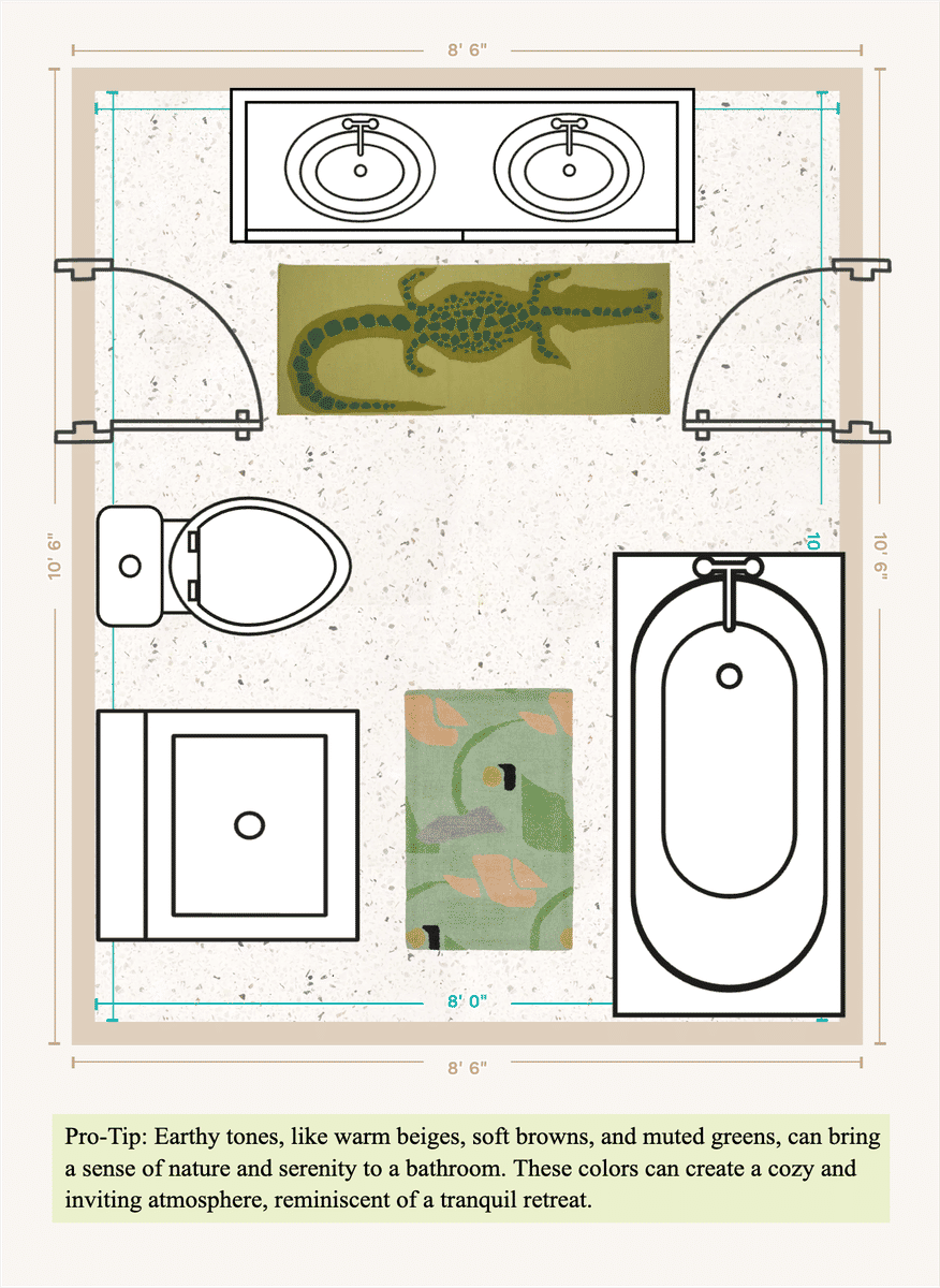 Medium Half Bathroom Floor Plan designed by Spoak 