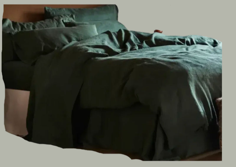 Fern Green 100% Linen Duvet Cover added by Ally Doman